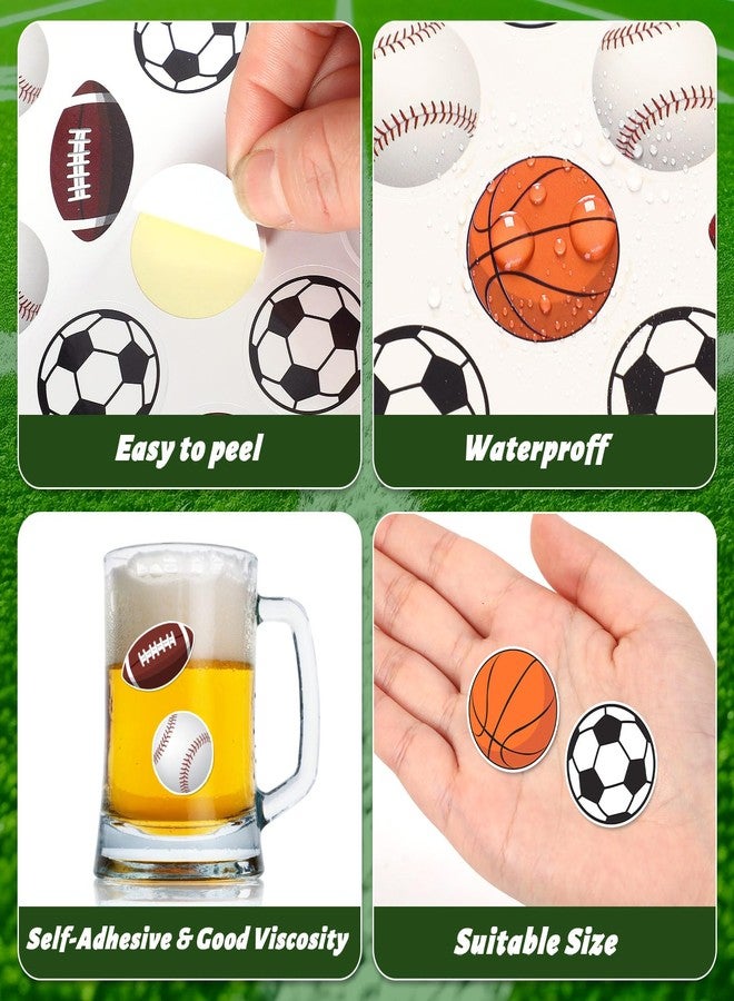 JULMELON 512Pcs Sports Stickers for Kids Classroom,Basketball Football Baseball Soccer Mixed Ball Stickers for Water Bottles Scrapbooking Sports Theme Party Supplies - Image 3